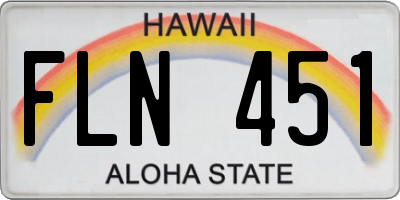 HI license plate FLN451
