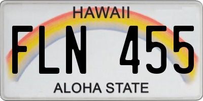 HI license plate FLN455