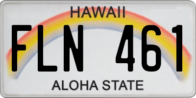 HI license plate FLN461