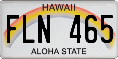 HI license plate FLN465
