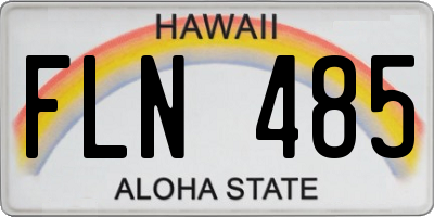 HI license plate FLN485