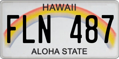 HI license plate FLN487