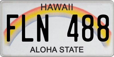HI license plate FLN488