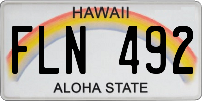 HI license plate FLN492