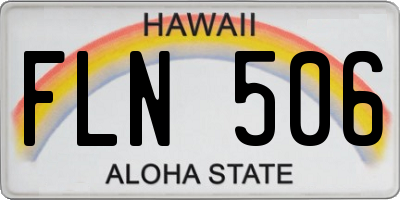 HI license plate FLN506