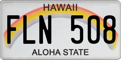 HI license plate FLN508