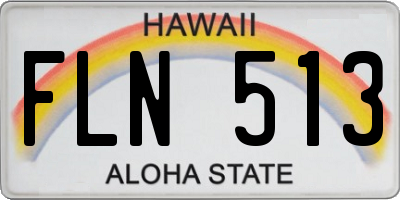 HI license plate FLN513