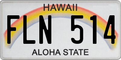 HI license plate FLN514