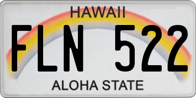 HI license plate FLN522
