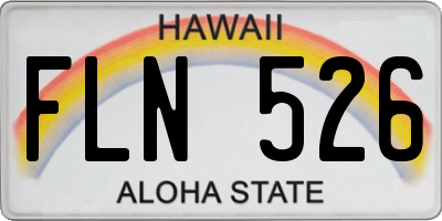 HI license plate FLN526