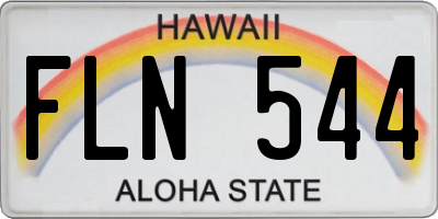 HI license plate FLN544