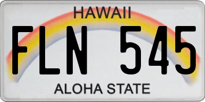 HI license plate FLN545