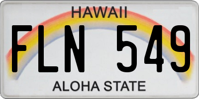 HI license plate FLN549