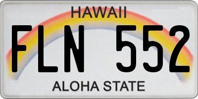 HI license plate FLN552