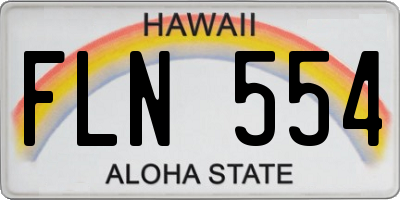 HI license plate FLN554