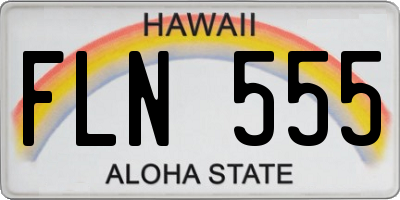 HI license plate FLN555