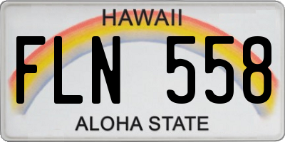 HI license plate FLN558