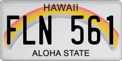 HI license plate FLN561