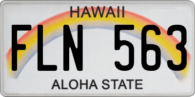 HI license plate FLN563