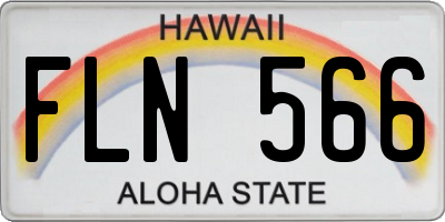 HI license plate FLN566