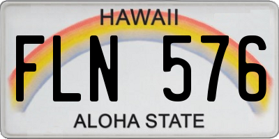 HI license plate FLN576