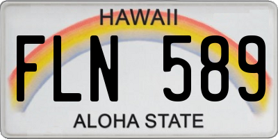 HI license plate FLN589