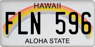 HI license plate FLN596