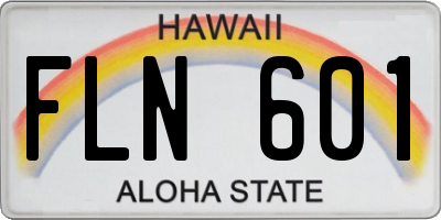 HI license plate FLN601