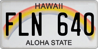 HI license plate FLN640