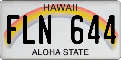 HI license plate FLN644