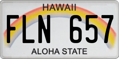 HI license plate FLN657