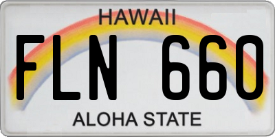 HI license plate FLN660