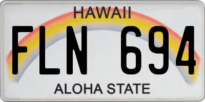 HI license plate FLN694