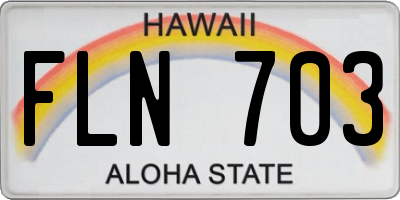HI license plate FLN703