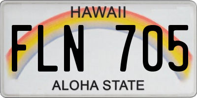 HI license plate FLN705