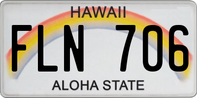 HI license plate FLN706