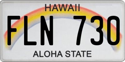 HI license plate FLN730