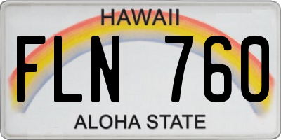 HI license plate FLN760
