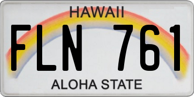 HI license plate FLN761