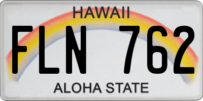HI license plate FLN762