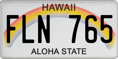 HI license plate FLN765
