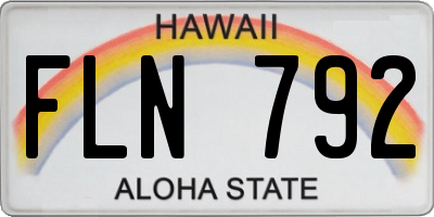 HI license plate FLN792