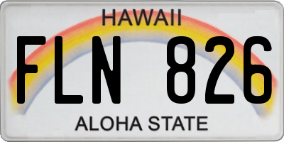 HI license plate FLN826
