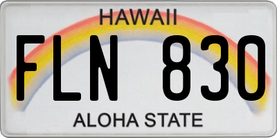 HI license plate FLN830
