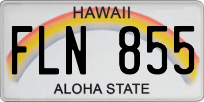 HI license plate FLN855