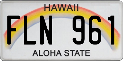 HI license plate FLN961