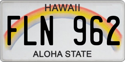 HI license plate FLN962