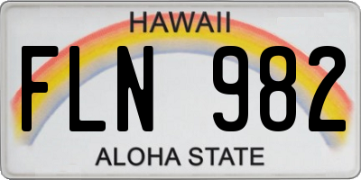 HI license plate FLN982