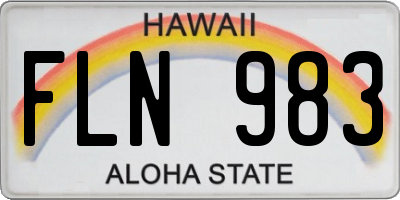 HI license plate FLN983
