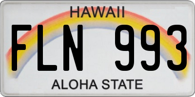 HI license plate FLN993